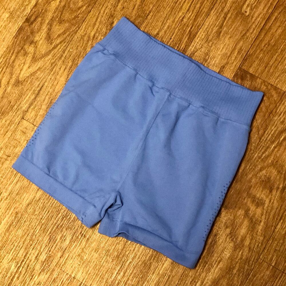 NWOT FP Movement by Free People Blue Good Karma Micro Running Shorts Size M/L